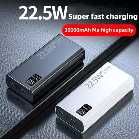 Cargador portátil 30000 mAh Power Bank 22.5W Carga rápida