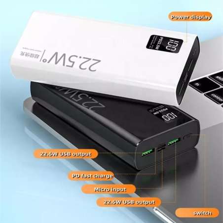 Cargador portátil 30000 mAh Power Bank 22.5W Carga rápida